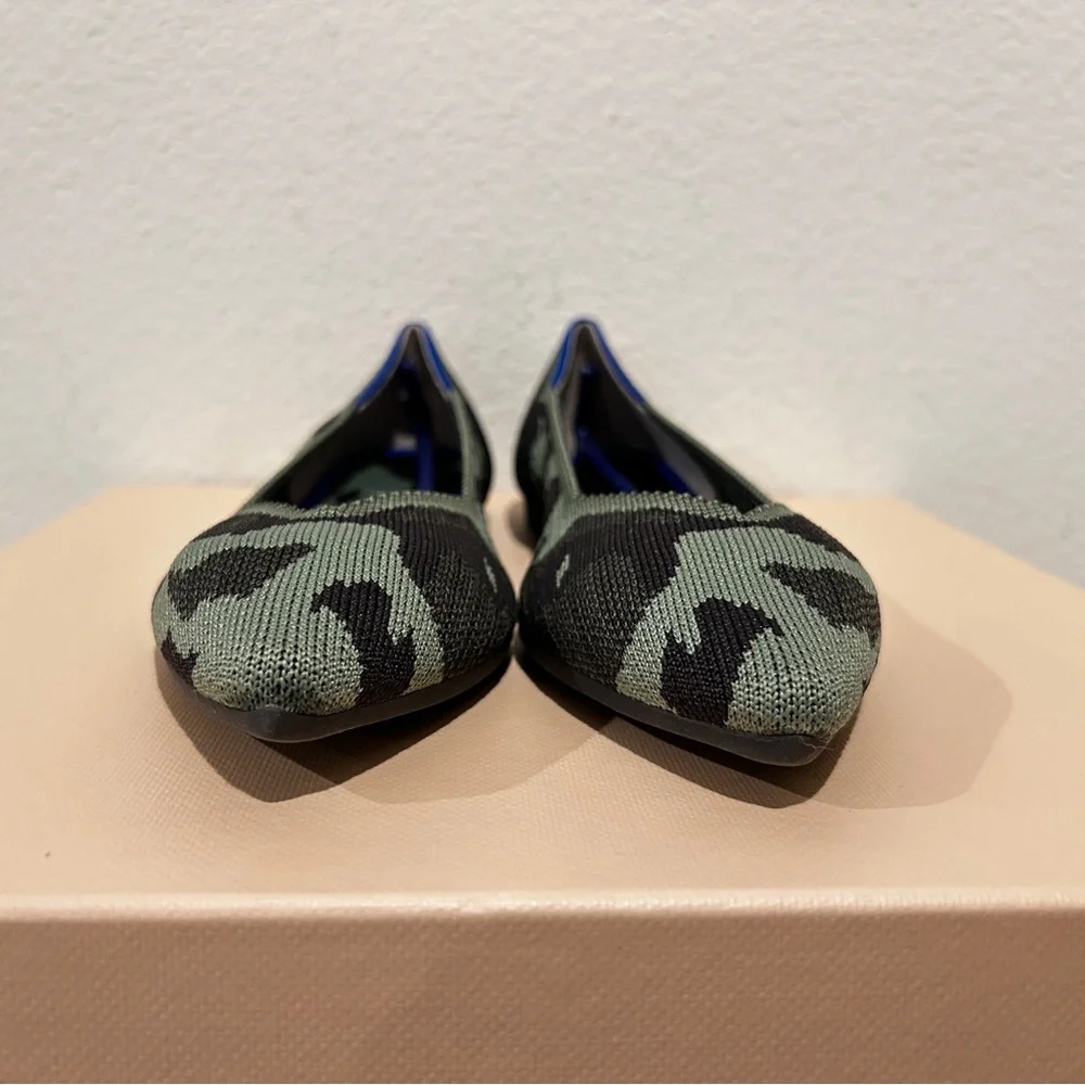 Rothy's The Point Flats in Olive Camo, Size 10, New in Box